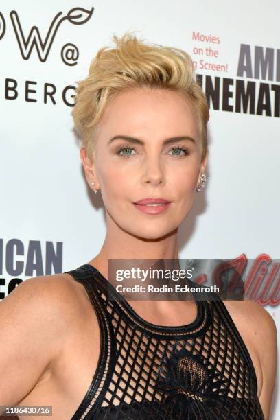 Charlize Theron attends the 33rd American Cinematheque Award Presentation Honoring Charlize Theron at The Beverly Hilton Hotel on November 08, 2019...