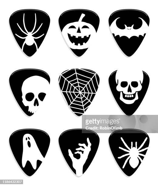ilustraciones, imágenes clip art, dibujos animados e iconos de stock de las selecciones de guitarra de halloween goth - goth