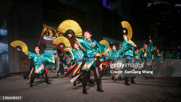 the 18th dream yosakoi festival 2019 - yosakoi festival stock pictures, royalty-free photos & images