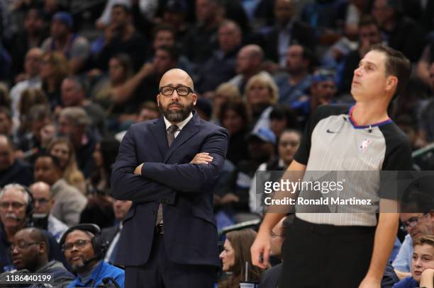 Head coach David Fizdale of the New York Knicks at American Airlines Center on November 08, 2019 in Dallas, Texas. NOTE TO USER: User expressly...