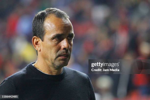 Oscar Pareja, coach of Tijuana during the 18th round match between Tijuana and Monterrey as part of the Torneo Apertura 2019 Liga MX at Caliente...