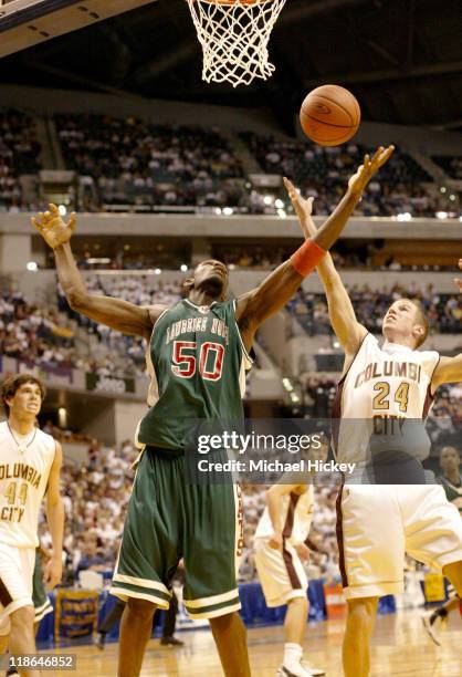 Greg Oden,seen here in the Indiana High School class 4A state championships, of Lawrence North High School in Indianapolis, Indiana.