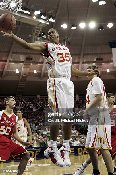 Richard Hendrix of Athens, AL plays in the McDonalds All American High School Basketball game at the Joyce Center in South Bend, IN on March 30, 2005.