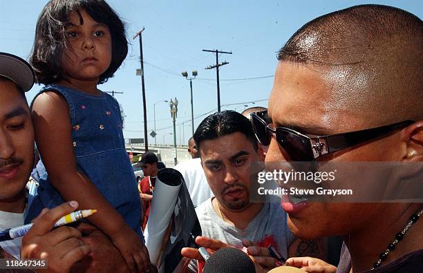 Fernando Vargas during Fernando Vargas-Fitz Vanderpool Pre-Fight Weigh-In at The Grand Olympic in Los Angeles, California, United States.