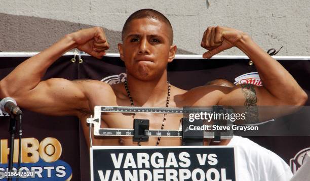 Fernando Vargas during Fernando Vargas-Fitz Vanderpool Pre-Fight Weigh-In at The Grand Olympic in Los Angeles, California, United States.