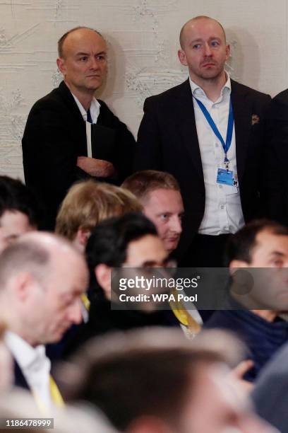 Downing Street former special advisor Dominic Cummings and Director of Communications Lee Cain attend British Prime Minister Boris Johnson's press...