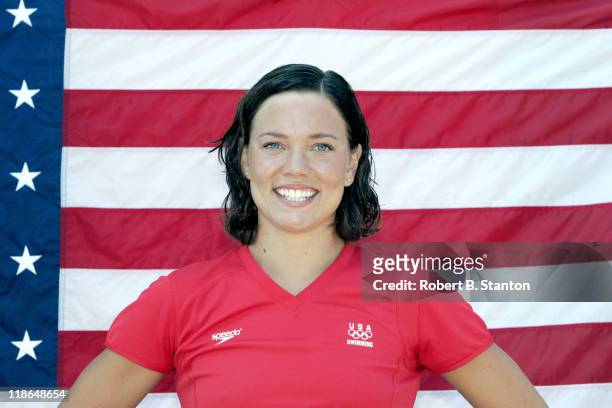 Natalie Coughlin poses for her picture at the US Olympic Swimming Team Media Opportunity Day at Avery Aquatic Center at Stanford University, July 24,...
