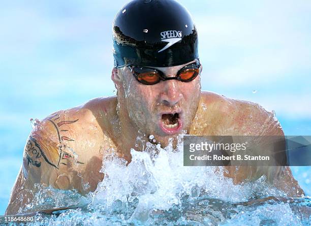 American Record holder Ed Moses in the 100-meter Breaststroke at the Janet Evans Invitational in Long Beach, California on June 13, 2004.