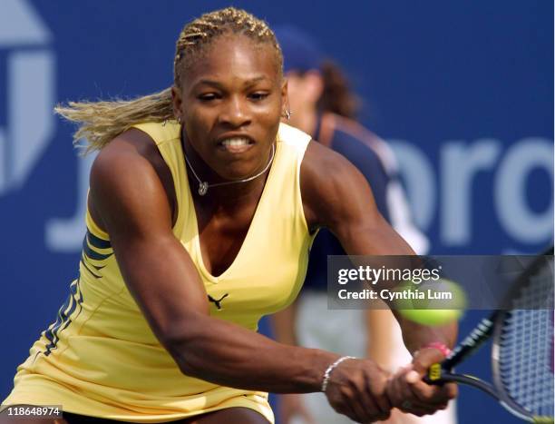 Serena Williams of the United States defeats Martina Sucha of Slovakia, 6-1, 6-0.