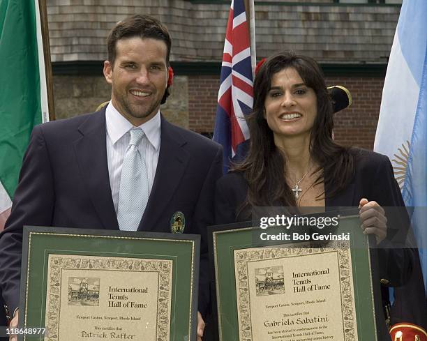 Patrick Rafter and Gabriela Sabatini during the 2006 International Tennis Hall of Fame Induction on Saturday, July 15, 2006 in Newport, Rhode Island....