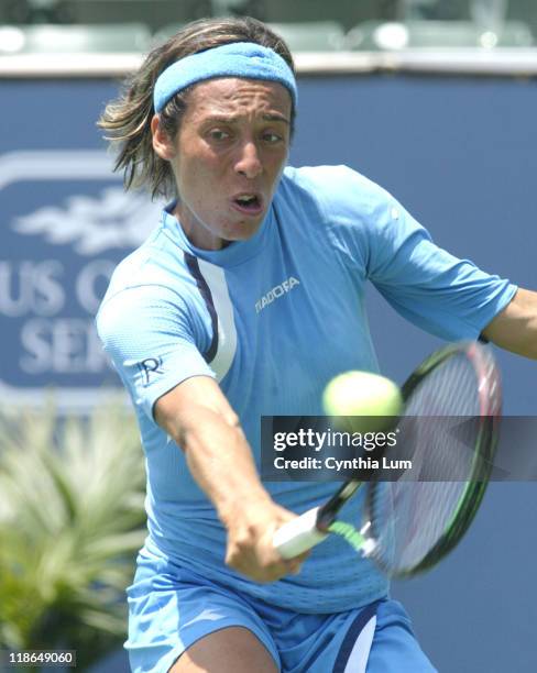 Francesca Schiavone defeats Varvara Lepchenko 63 26 63 during the quarterfinal in the JP Morgan Chase Open, at the Home Depot Center, Carson, CA