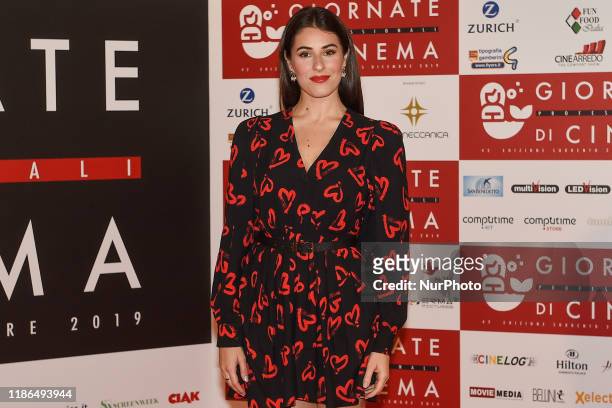 Diana Del Bufalo attends a photocall during the 41th Giornate Professionali del Cinema Sorrento Italy on 2 December 2019.