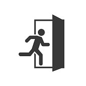 Emergency exit left , Emergency exit right , escape route signs , vector illustration