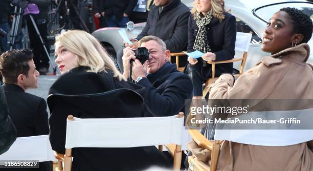 Daniel Craig, Lea Seydoux, and Lashana Lynch are seen on December 04, 2019 in New York City.