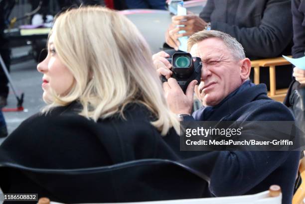Daniel Craig and Lea Seydoux are seen on December 04, 2019 in New York City.