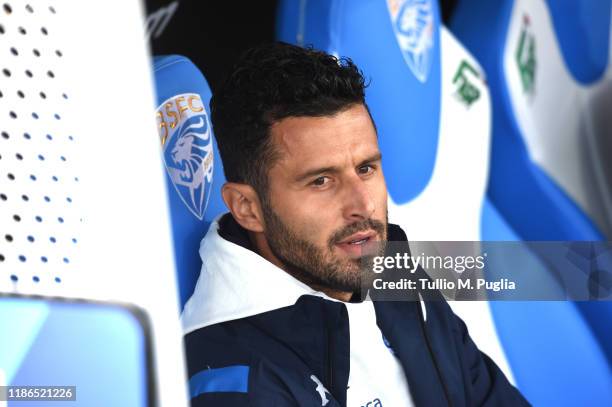 Head coach Fabio Grosso of Brescia reacts during the Serie A match between Brescia Calcio and Torino FC at Stadio Mario Rigamonti on November 09,...