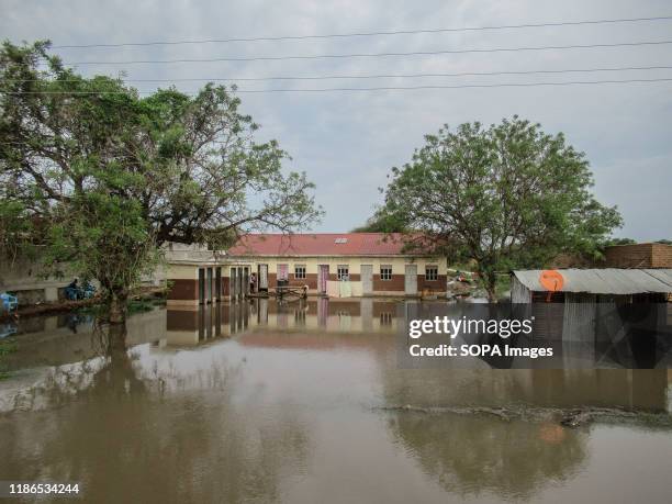 Flooding in Elegu, northern Uganda, on the border with South Sudan. Thousands of people across East Africa are currently affected by flooding.