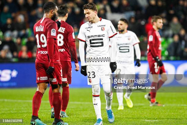 Adrien Hunou of Rennes during the Ligue 1 match between FC Metz and Rennes at Stade Saint-Symphorien on December 4, 2019 in Metz, France.