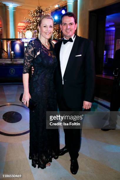 Former firs lady Bettina Wulff and her partner Jan-Henrik Behnken during the Audi Generation Award 2019 at Hotel Bayerischer Hof on December 4, 2019...