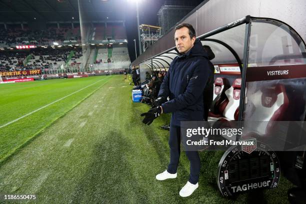 Julien Stephan coach of Rennes during the Ligue 1 match between FC Metz and Rennes at Stade Saint-Symphorien on December 4, 2019 in Metz, France.