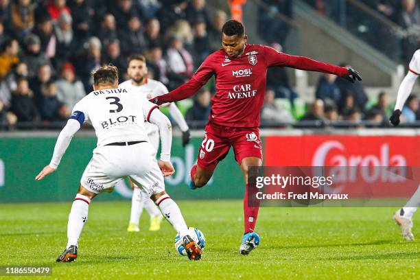 Habib Diallo of Metz during the Ligue 1 match between FC Metz and Rennes at Stade Saint-Symphorien on December 4, 2019 in Metz, France.