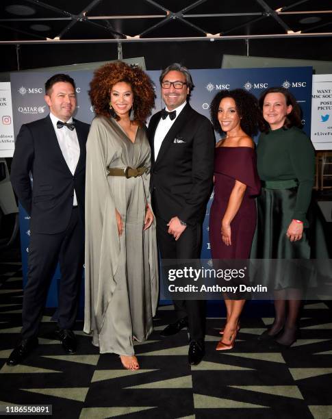 Mousse T, Emma Lanford and guests attend the MSC Grandiosa Naming Ceremony on November 09, 2019 in Hamburg, Germany.