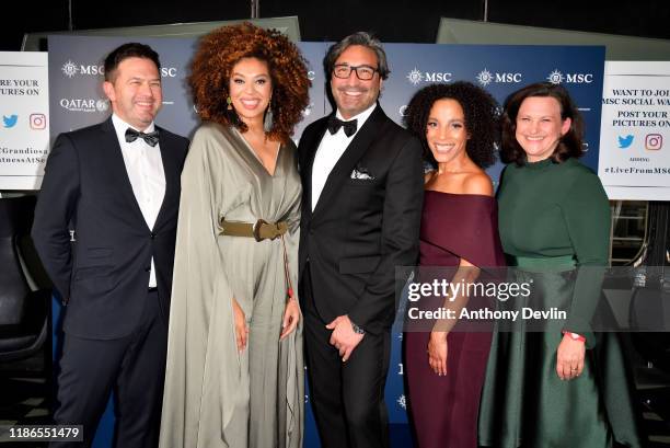 Mousse T, Emma Lanford and guests attend the MSC Grandiosa Naming Ceremony on November 09, 2019 in Hamburg, Germany.