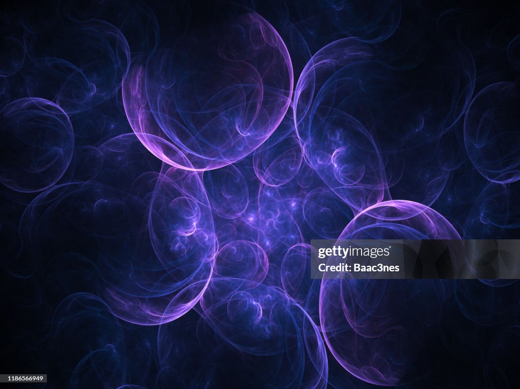 Colorful bubbles - abstract background and line art