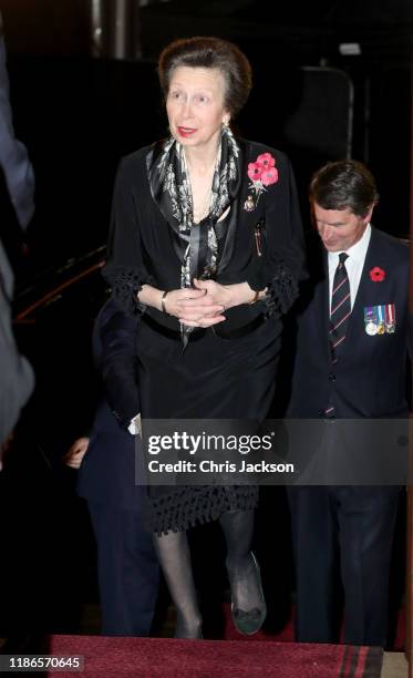 Princess Anne, Princess Royal attends the annual Royal British Legion Festival of Remembrance at the Royal Albert Hall on November 09, 2019 in...