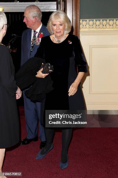 Prince Charles, Prince of Wales and Camilla, Duchess of Cornwall attend the annual Royal British Legion Festival of Remembrance at the Royal Albert...