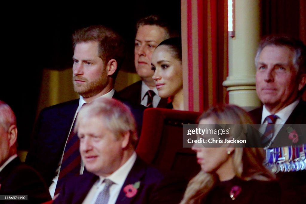 The Queen And Members Of The Royal Family Attend The Annual Royal British Legion Festival Of Remembrance