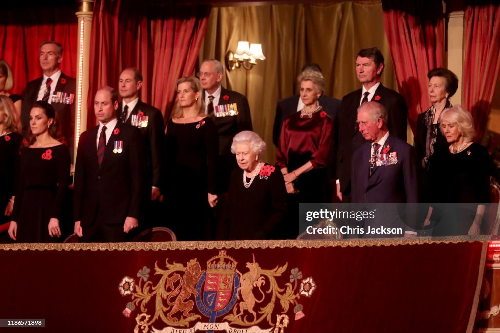 The Queen And Members Of The Royal Family Attend The Annual Royal British Legion Festival Of Remembrance
