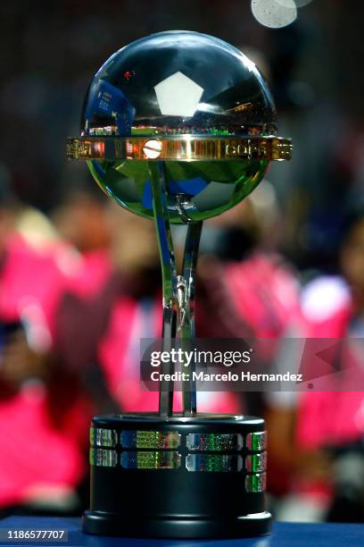 Detail of the trophy prior to the final of Copa CONMEBOL Sudamericana 2019 between Colon and Independiente del Valle at Estadio General Pablo Rojas...