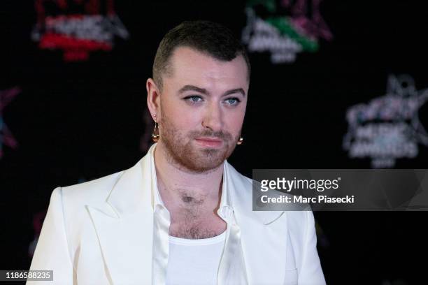 Singer Sam Smith attends the 21st NRJ Music Awards At Palais des Festivals on November 09, 2019 in Cannes, France.