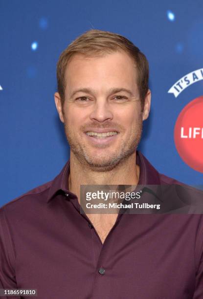 Actor George Stults attends Say "Santa!" with It's A Wonderful Lifetime photo experience at Glendale Galleria on November 09, 2019 in Glendale,...