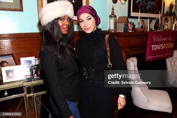 Michelle Ester and Ruia Ahmadzada attend NYC Book Launch of TONI'S ROOM By M. Tonita Austin, With A Donation To The Lung Cancer Foundation Of...