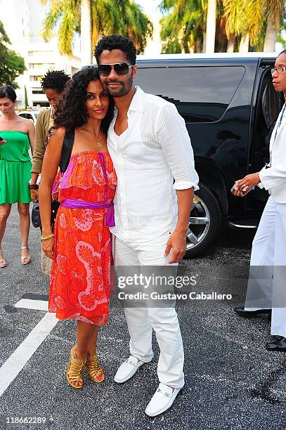 Manuela Testolini and Eric Benet attend Cadillac Proud Sponsor Of ABFF at Fillmore Miami Beach on July 9, 2011 in Miami Beach, Florida.