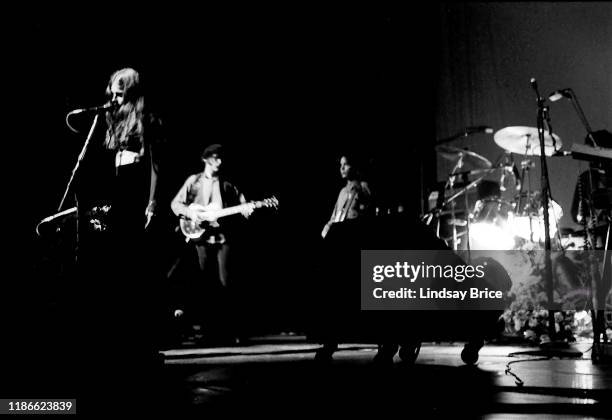 Hope Sandoval, Dave Roback, Jill Emery, and Keith Mitchell perform in Mazzy Star at The Palace, Hollywood on April 9, 1994 in Los Angeles.