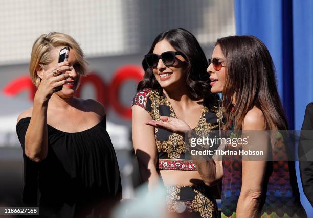 Arianne Zucker, Camila Banus and Kristian Alfonso attend NBC's 'Days Of Our Lives' press event at Universal CityWalk on November 09, 2019 in...