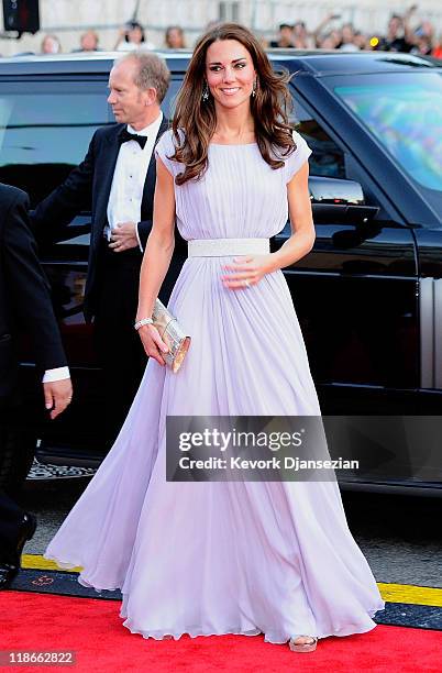 Catherine, Duchess of Cambridge arrives at the BAFTA Brits To Watch event held at the Belasco Theatre on July 9, 2011 in Los Angeles, California.