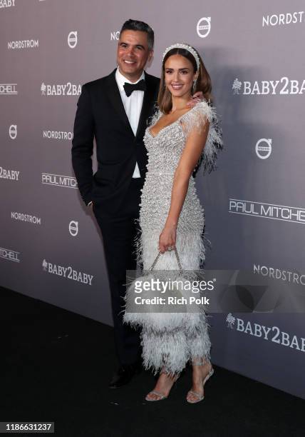 Cash Warren and Jessica Alba attend the 2019 Baby2Baby Gala presented by Paul Mitchell on November 09, 2019 in Los Angeles, California.