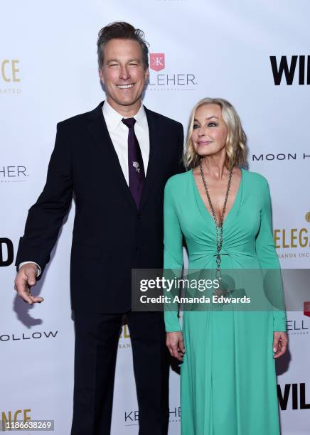 John Corbett and Bo Derek arrive at the 2019 WildAid Gala at the Beverly Wilshire Four Seasons Hotel on November 09, 2019 in Beverly Hills,...