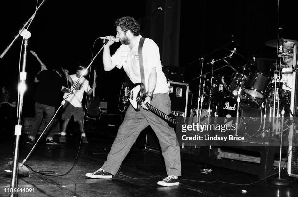 Mike Watt, Ed Crawford, and George Hurley perform in fIREHOSE for the Ringling Sisters benefit at The Palace, Hollywood on December 13, 1993 in Los...