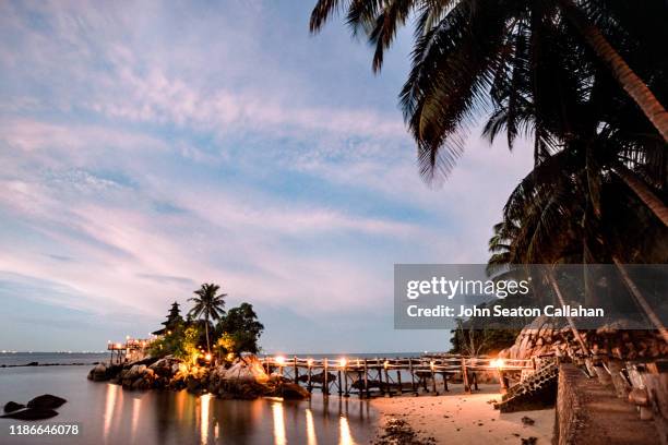 indonesia, sunset in the riau islands - riau images stock-fotos und bilder