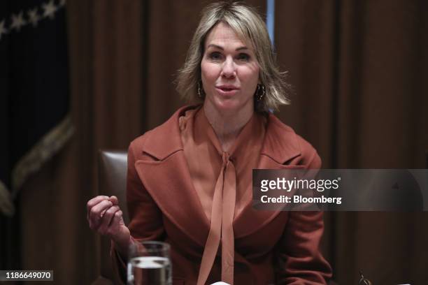 Kelly Craft, U.S. Ambassador to the United Nations, speaks during a luncheon with representatives of the United Nations Security Council in the...