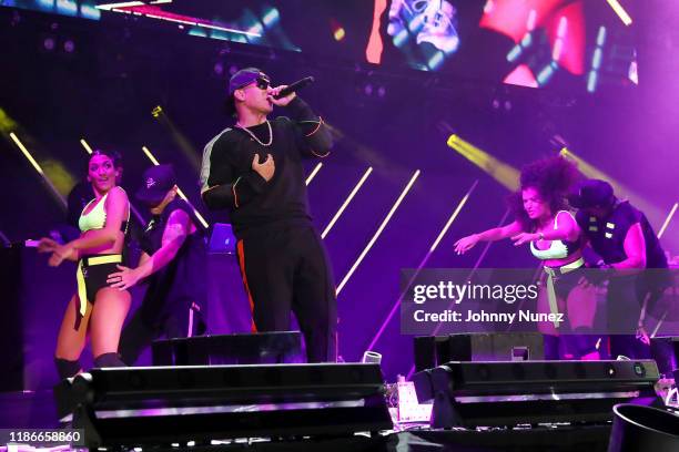 Daddy Yankee performs onstage as philanthropist and attorney Thomas J. Henry launches new art and music experience "Austin Elevates" at Austin 360...