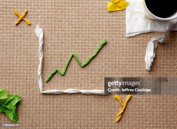 graph made out of napkins - letter y stock pictures, royalty-free photos & images
