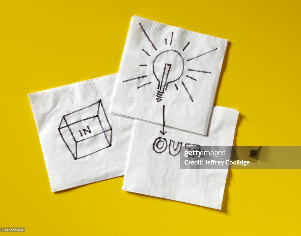 Think Outside Box on Napkins