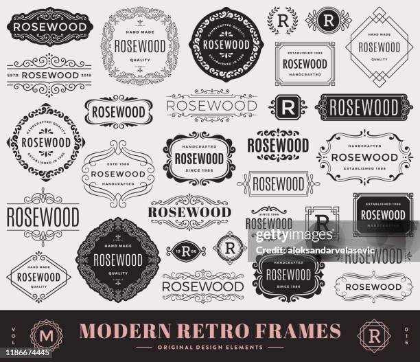 modern frames - vintage frame stock illustrations