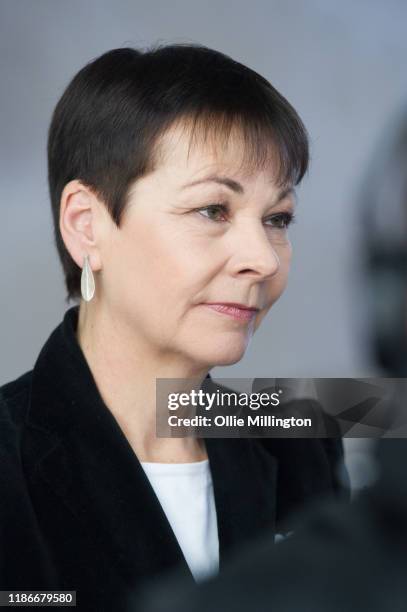 Caroline Lucas, British Green Party Member of Parliament for Brighton Pavilion arrives at BBC Broadcast House for the Andrew Marr Show on November...